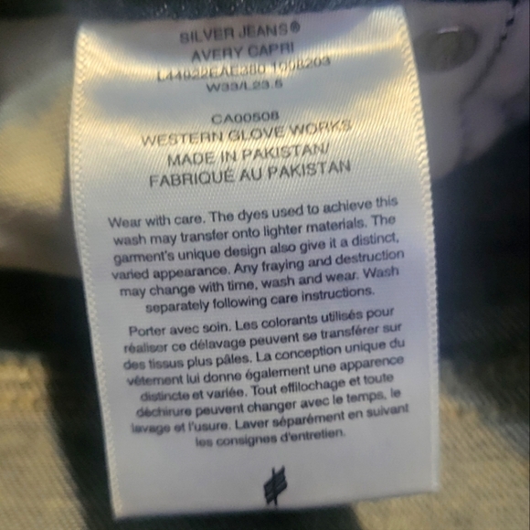 Silver jeans Avery Capri Women's Blue Denim W33/L25 A25 - Picture 6 of 10